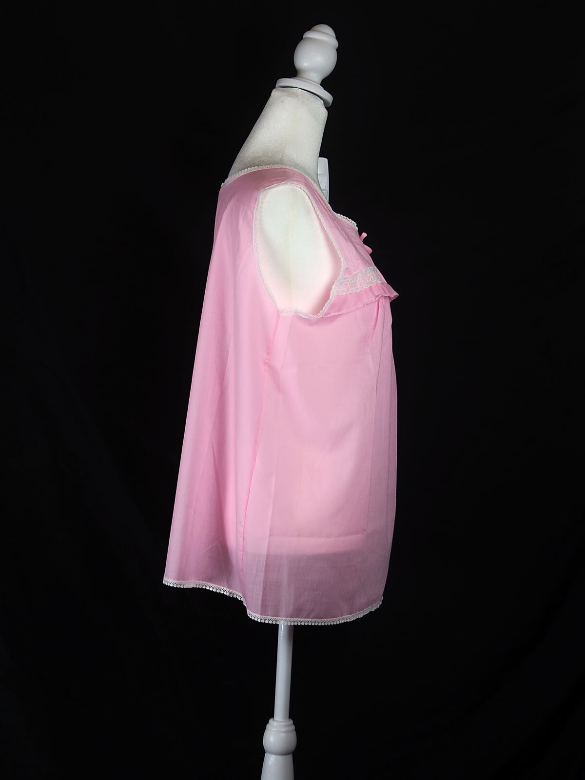 Vintage Women’s Sz M Babydoll Sheer Sleep Set Pink Stones Wear World of Fashion