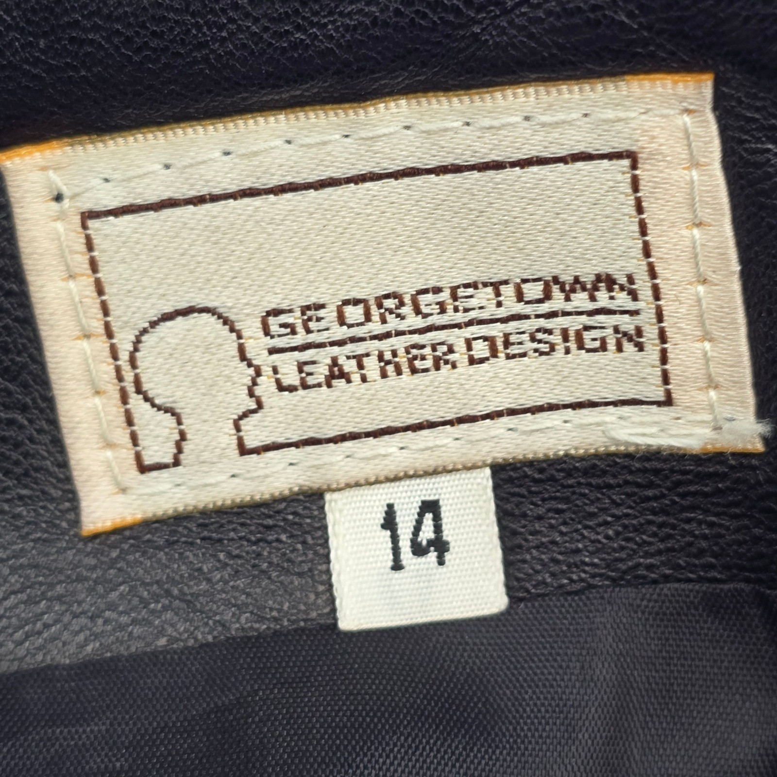 Georgetown Leather Design Vintage Black Leather V-Yoke Pencil Skirt 14 fits 6