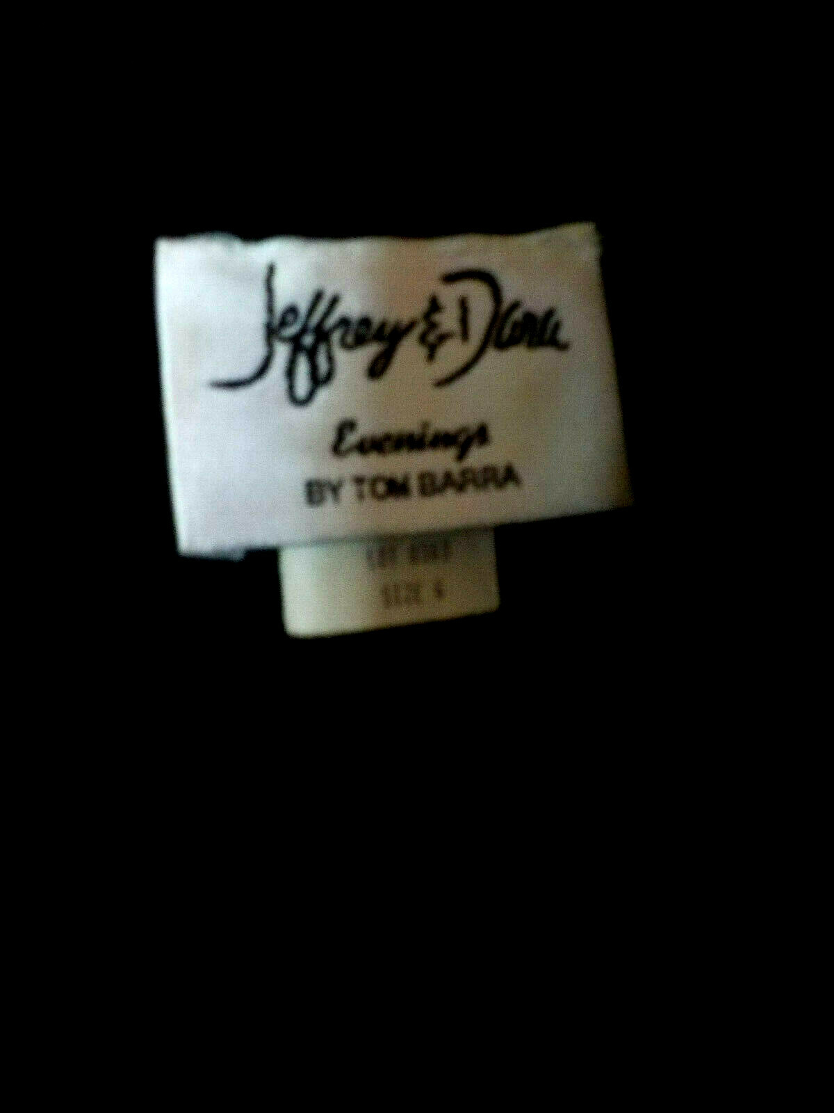 Vintage Jeffrey & Dara Formal Black Dress with 2 Trains Evenings by Tom Barra