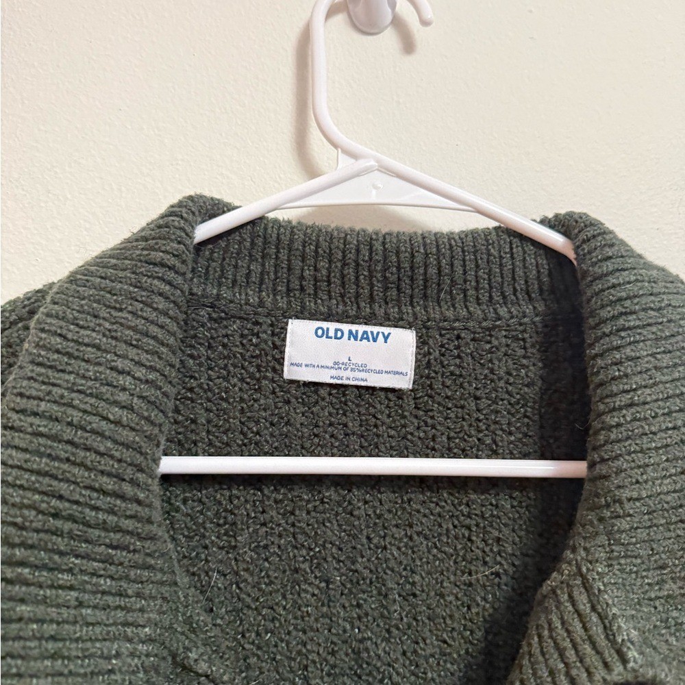 Old Navy – Women’s Slouchy Dark Green V-Neck Sweater – Size Large