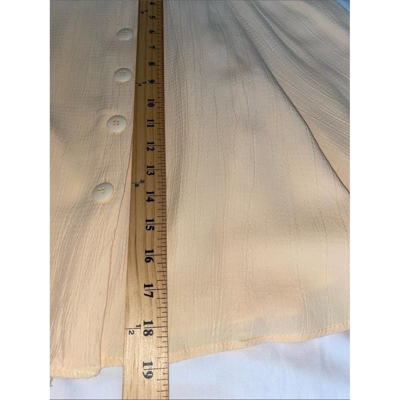 Stringbean Skirt Butter Yellow Button Front Circle Vintage Womens Large Mini