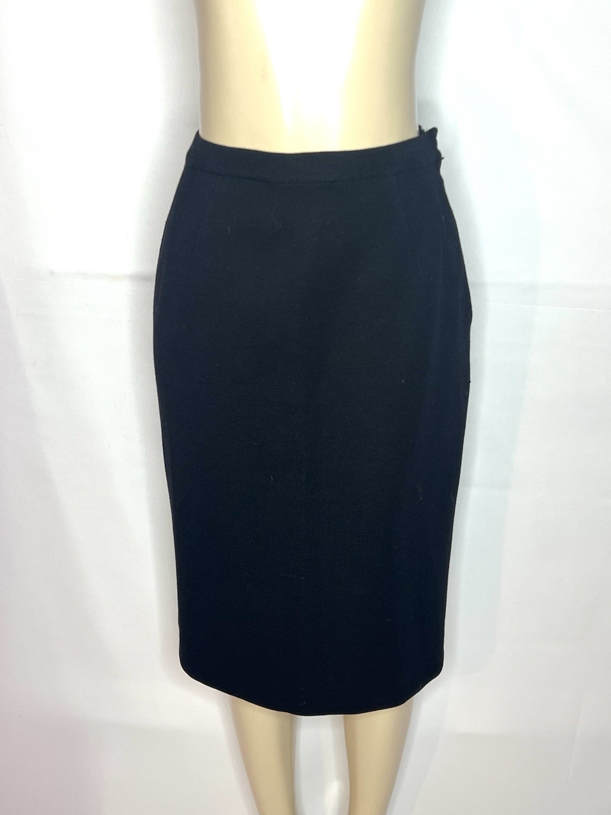 VINTAGE GINO PAOLI BLACK WOOL KNIT PENCIL SKIRT SZ 12