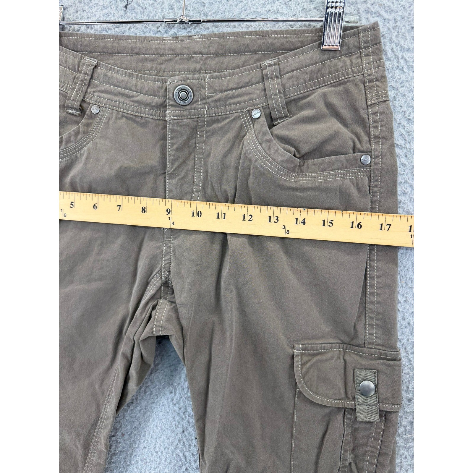 KUHL Women’s Splash Roll-Up Hiking Cargo Pants Brown Vintage Patina Dye 6 Reg