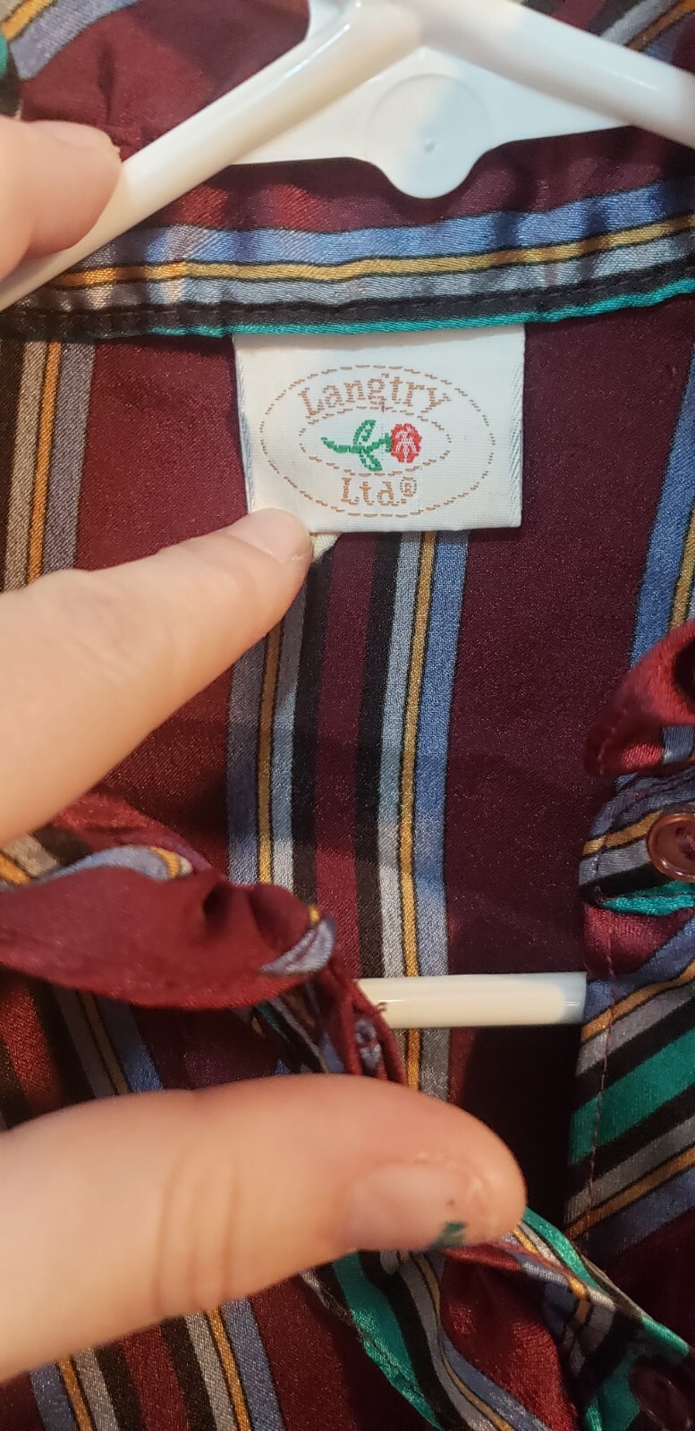 Beautiful Vintage Langtry Ltd. (Vanderbilt Shirt Co) Blouse – L