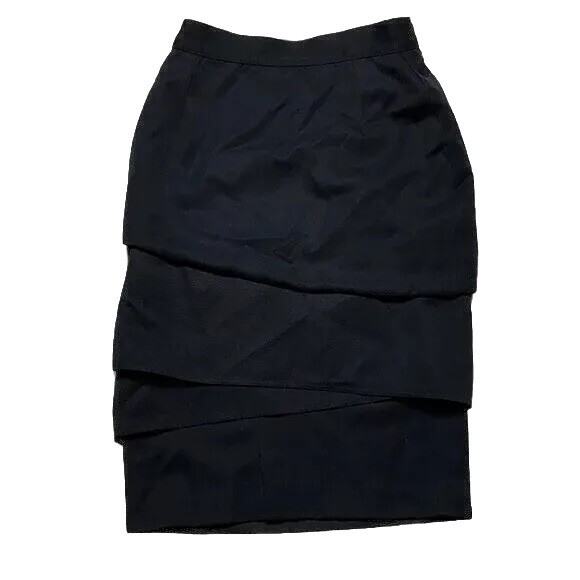 Gianni Versace vintage tiered black skirt 42 6