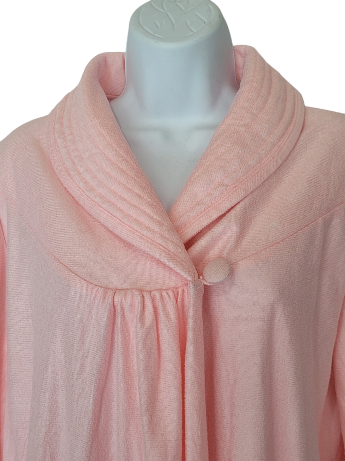 Vandemere House Robe Womens Sz Large Vintage 70s Pink Half Zip Long Sleeve