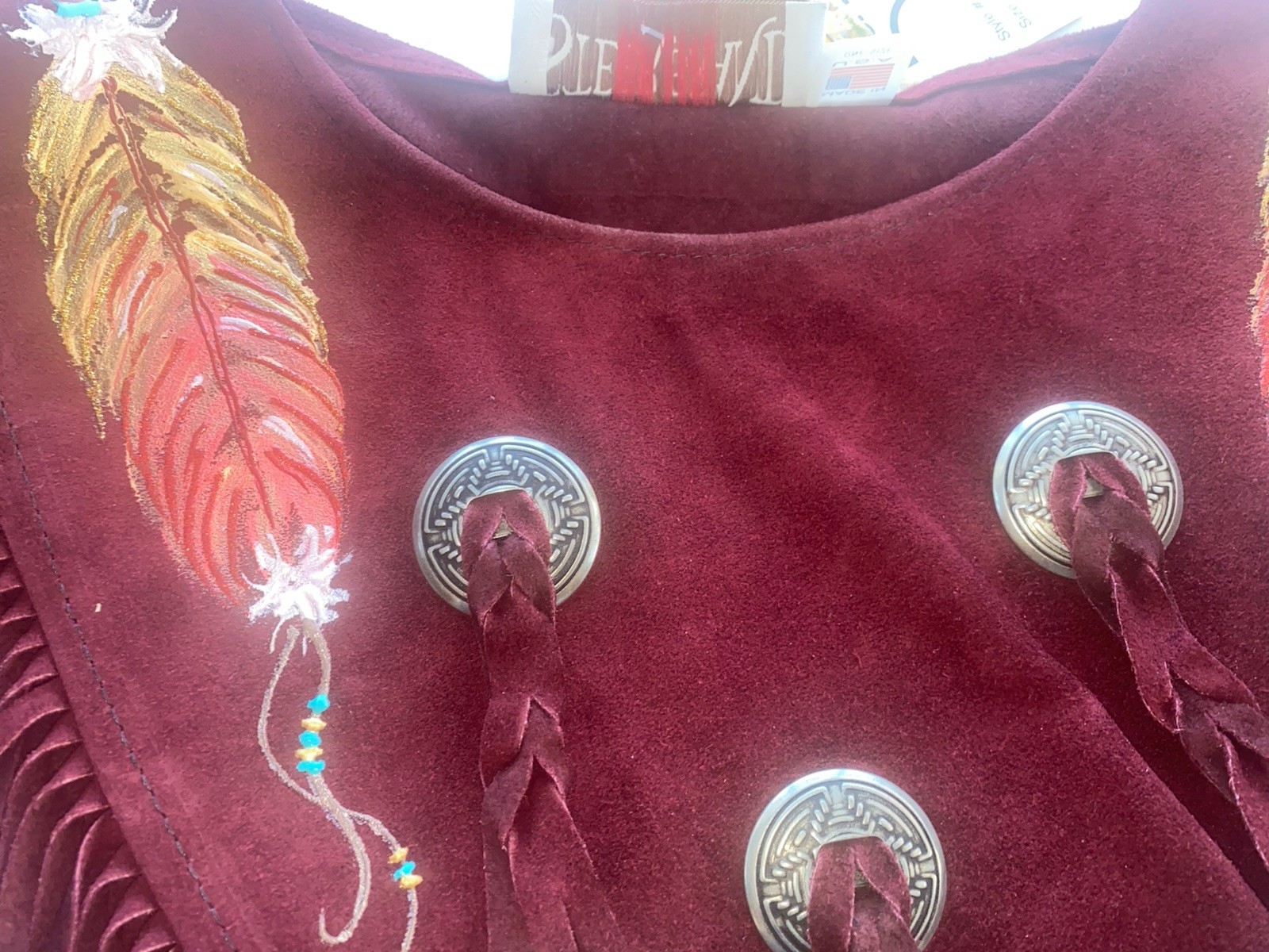 Native American Suede Leather Halter Crop Top Fringe Coachella – Vintage