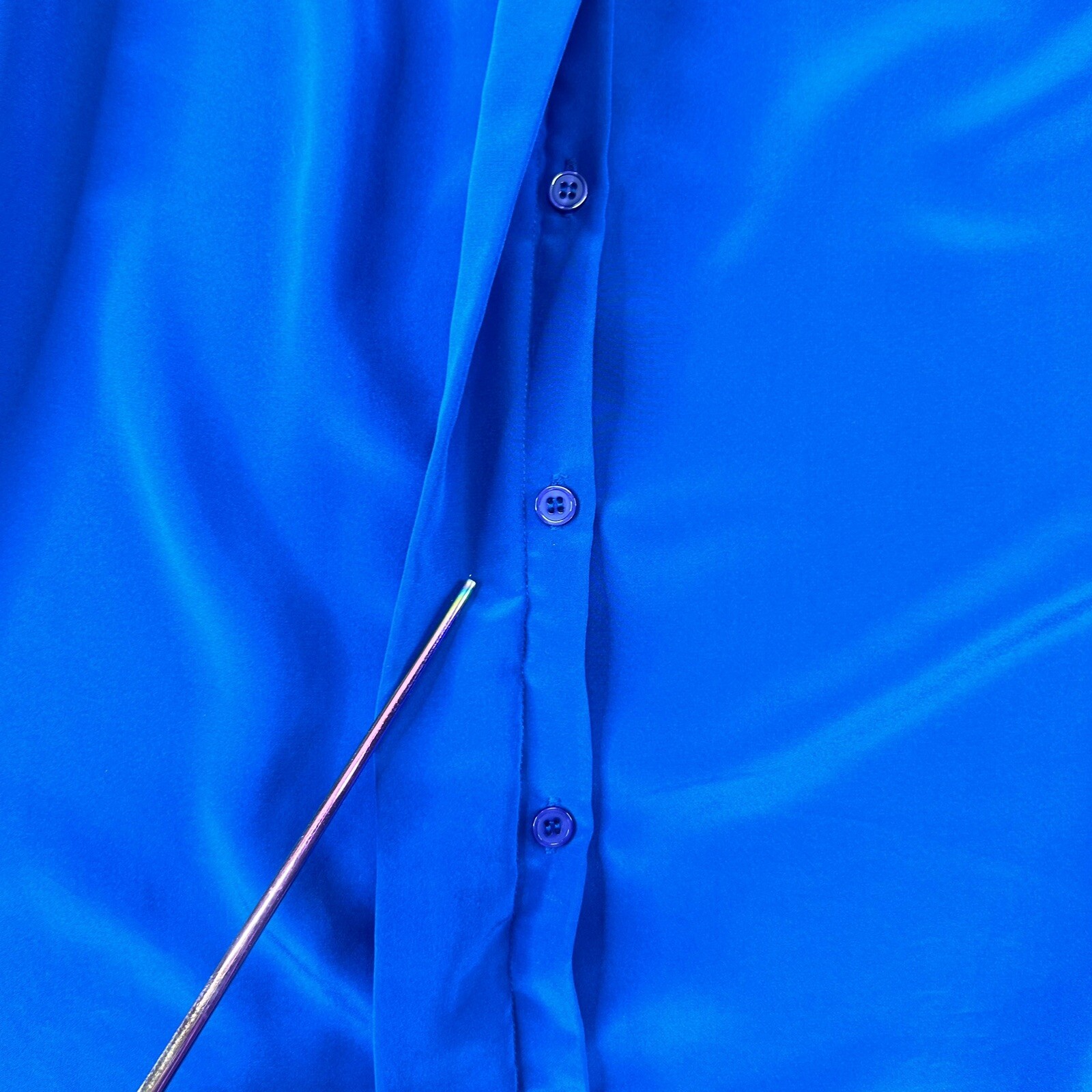 VTG Pendleton Women’s Polyester Button Down Blue Blouse Shoulder Pads Size 10