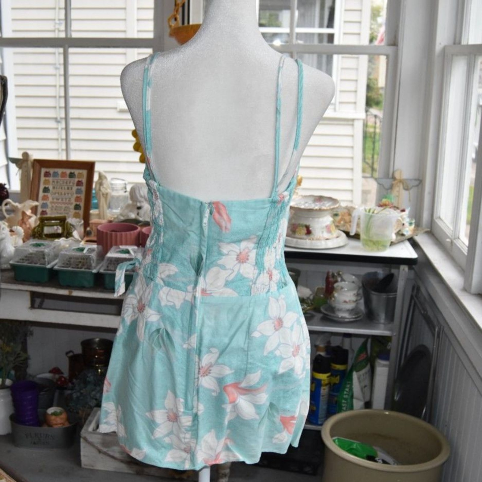 Vintage Hawaiian Playsuit Sun Fashions Floral Wrap Romper M Hawaii