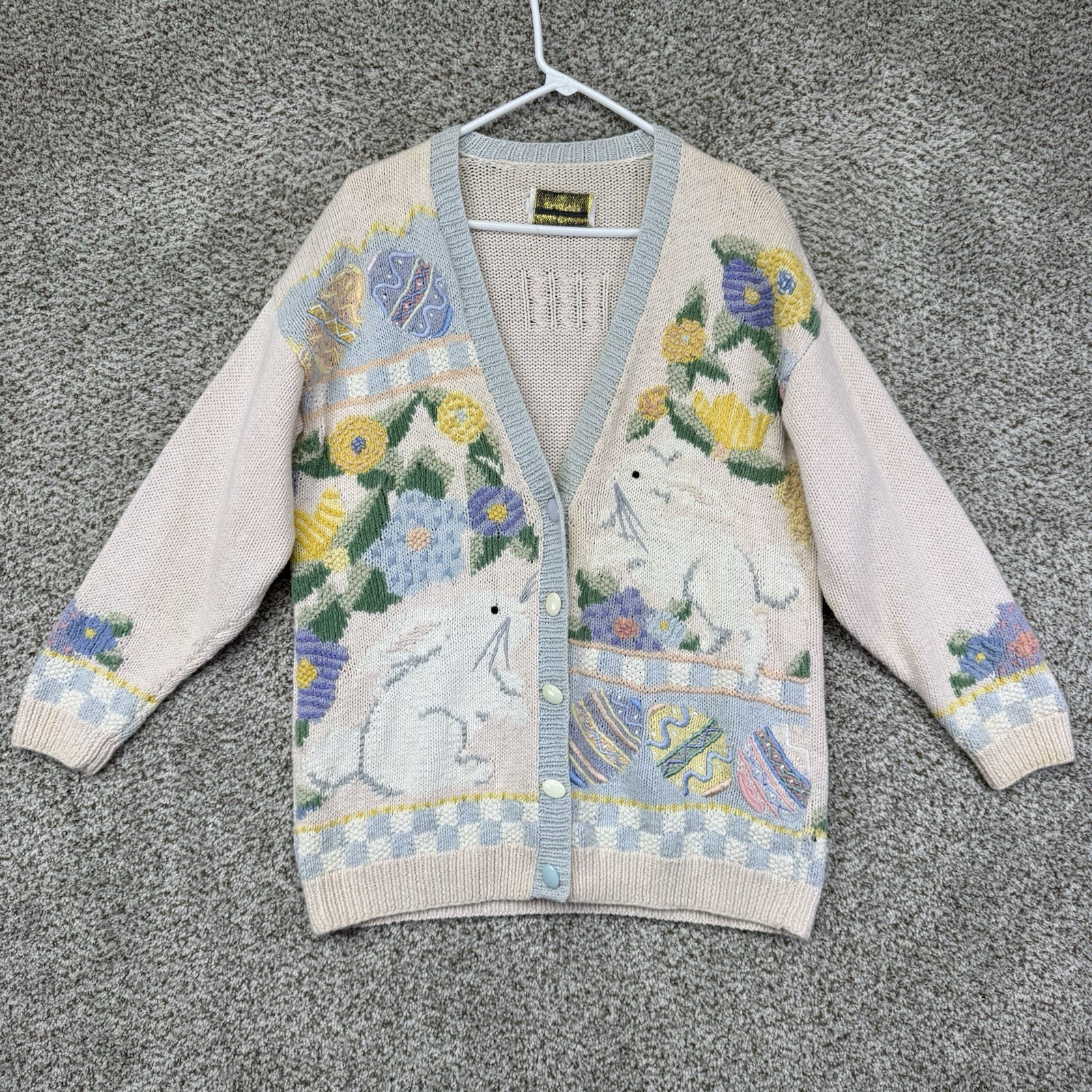 VTG Marisa Christina Classics Sweater Women’s Medium Easter Hand Knit Cardigan