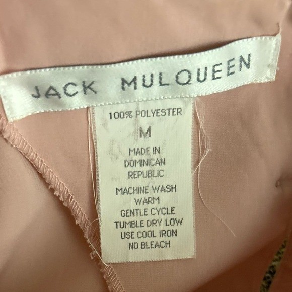 Jack Mulqueen Blouse Blush Beige Vintage Keyhole Back Top Womens Medium