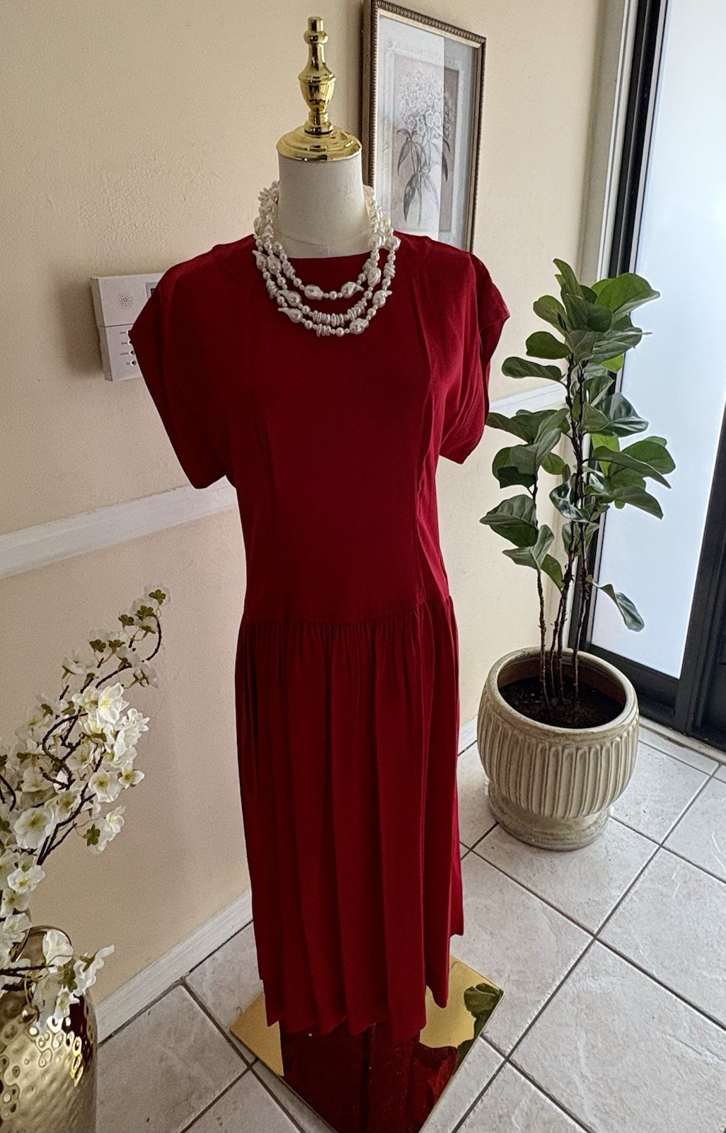 Albert Nipon Vintage Red Dress