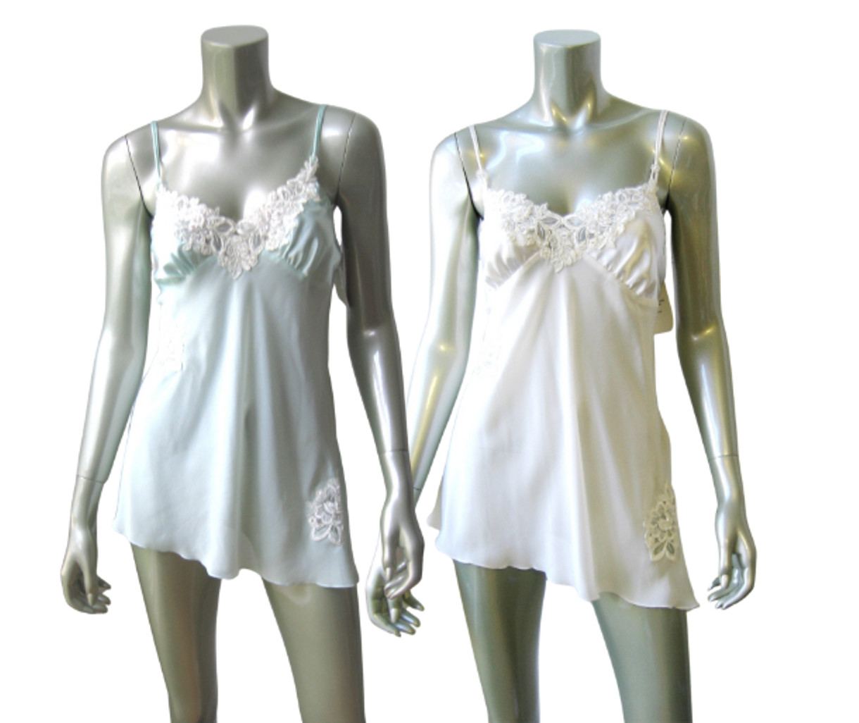 IN15 Blossom NEW Bridal Faux Pearl Embroidery Satin Chiffon Babydoll GString Set