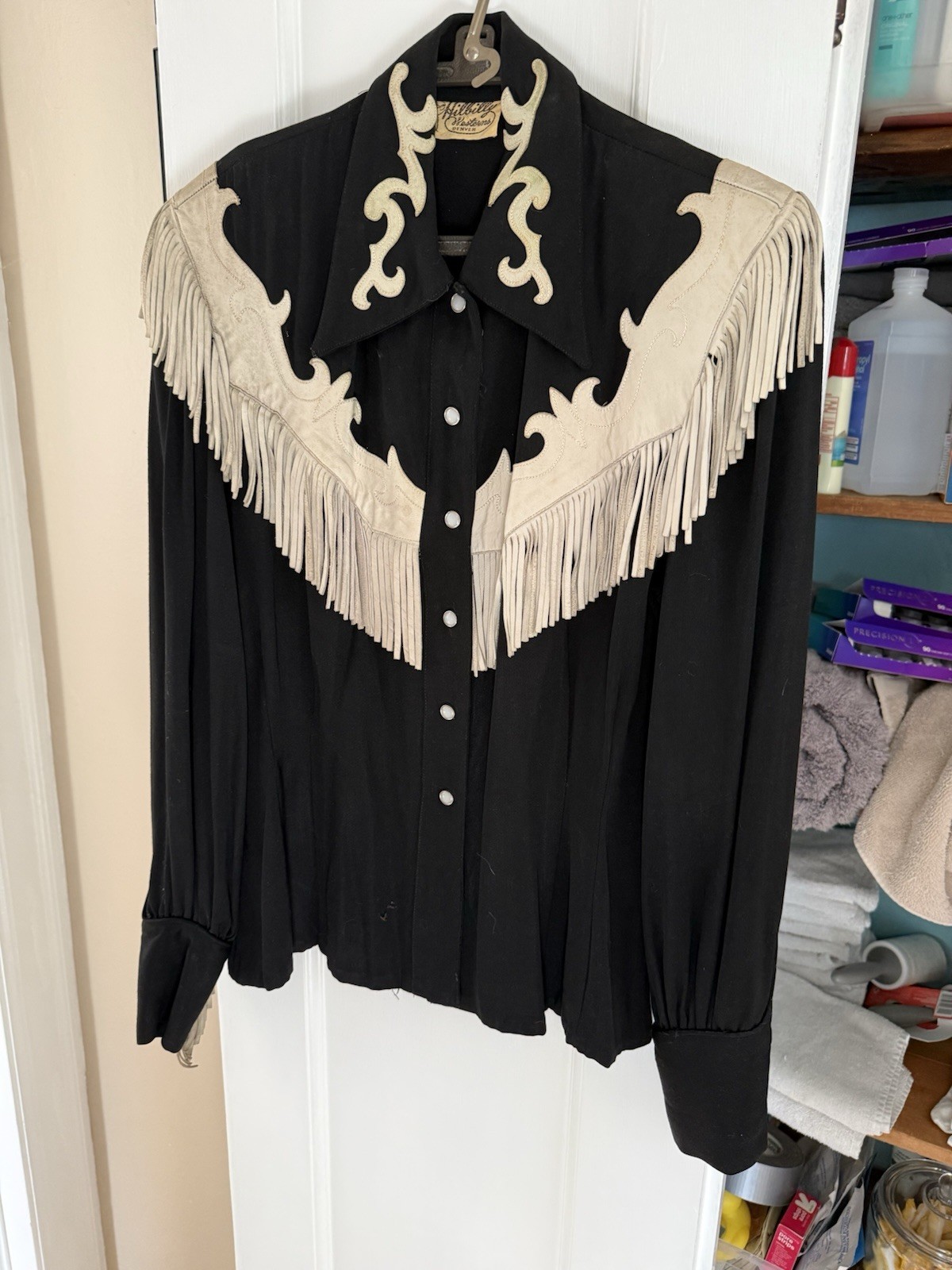 Vintage 1950s Hillbilly Denver Gabardine Western Rodeo Fringe Shirt Women’s