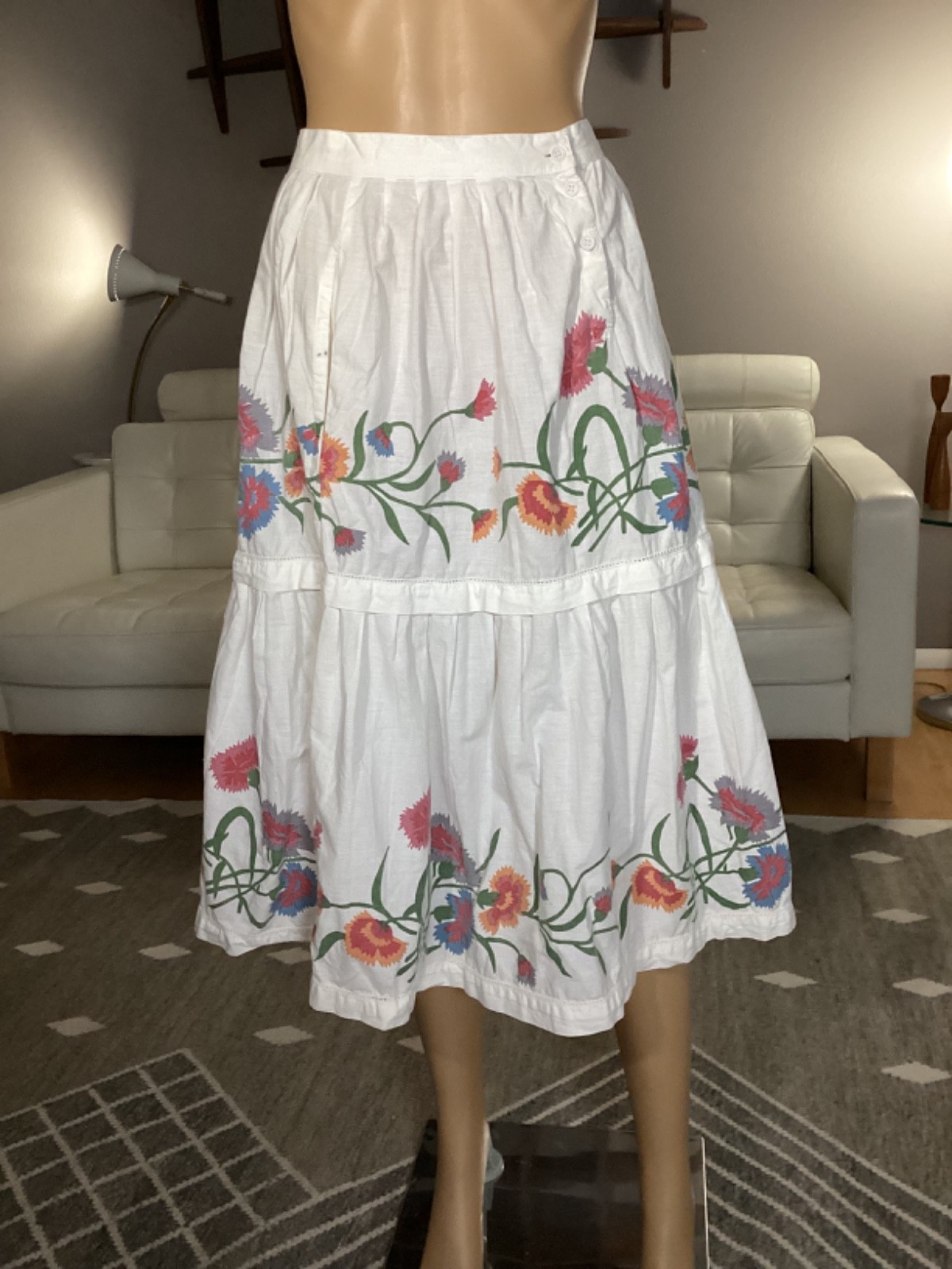 Vintage Early 80s Freestyle Cotton Floral Top & Skirt Set Cottagecore Boho