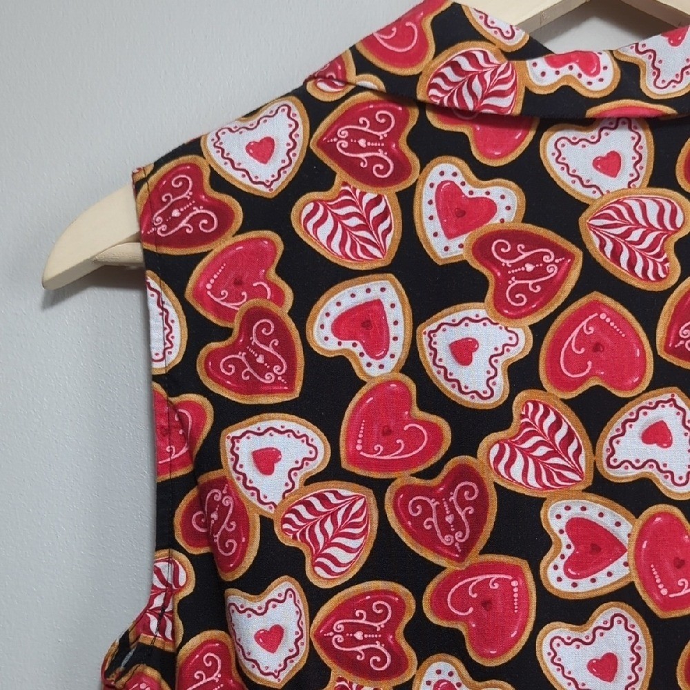 Vtg Style Fervour Modcloth Heart Cookie Dress Valentine’s Day Retro Pinup Med Lg