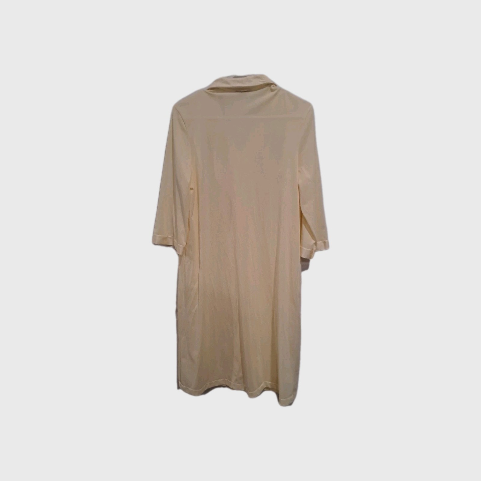 VTG?Vanity Fair Robe Housecoat Robe S Satin Yellow USA Granny Core Housewife