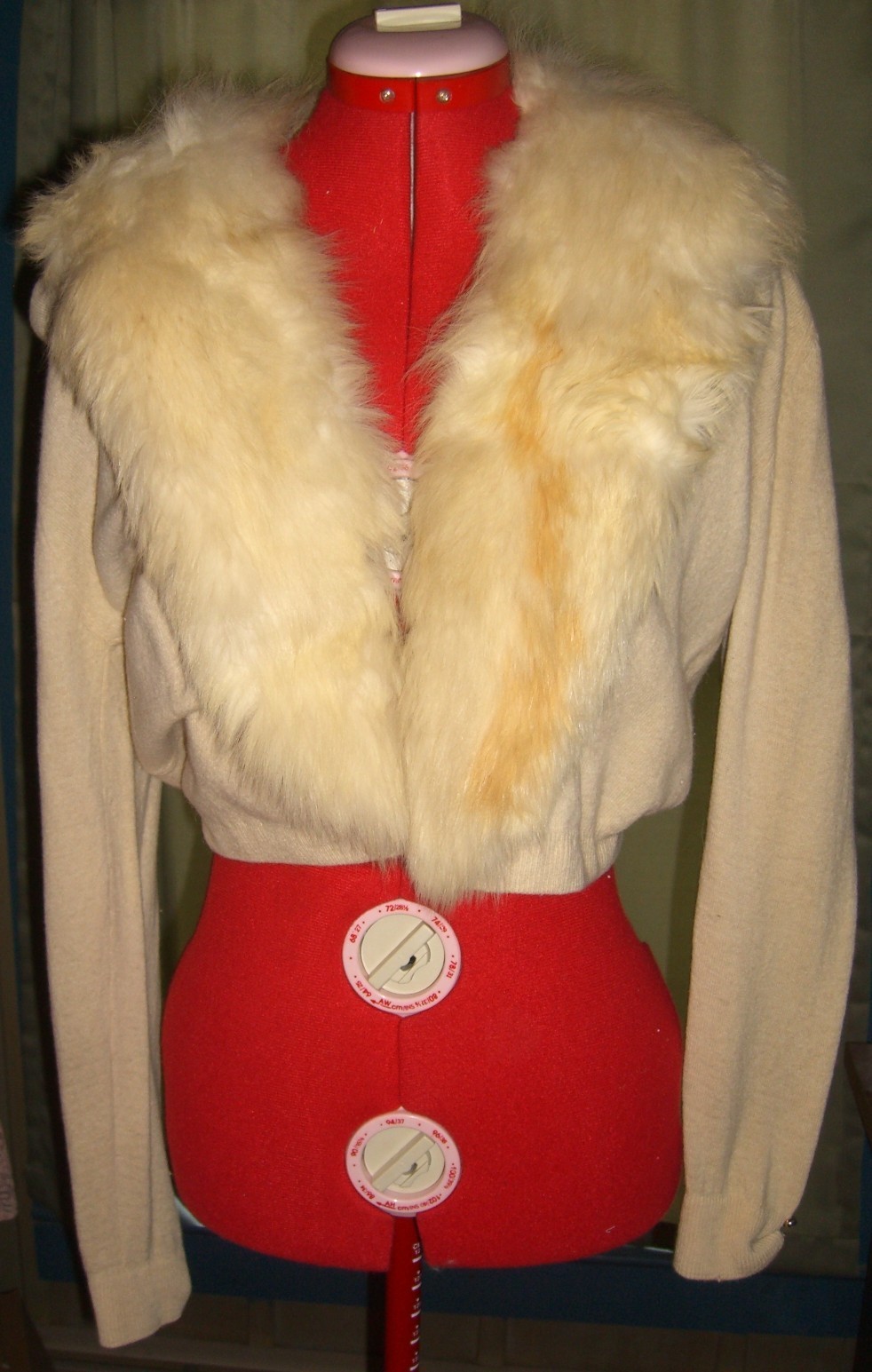 VINTAGE PAIR 1940/50’s Blonde Mink/Fox Fur Shortie Cardigan Sweaters/Bolero