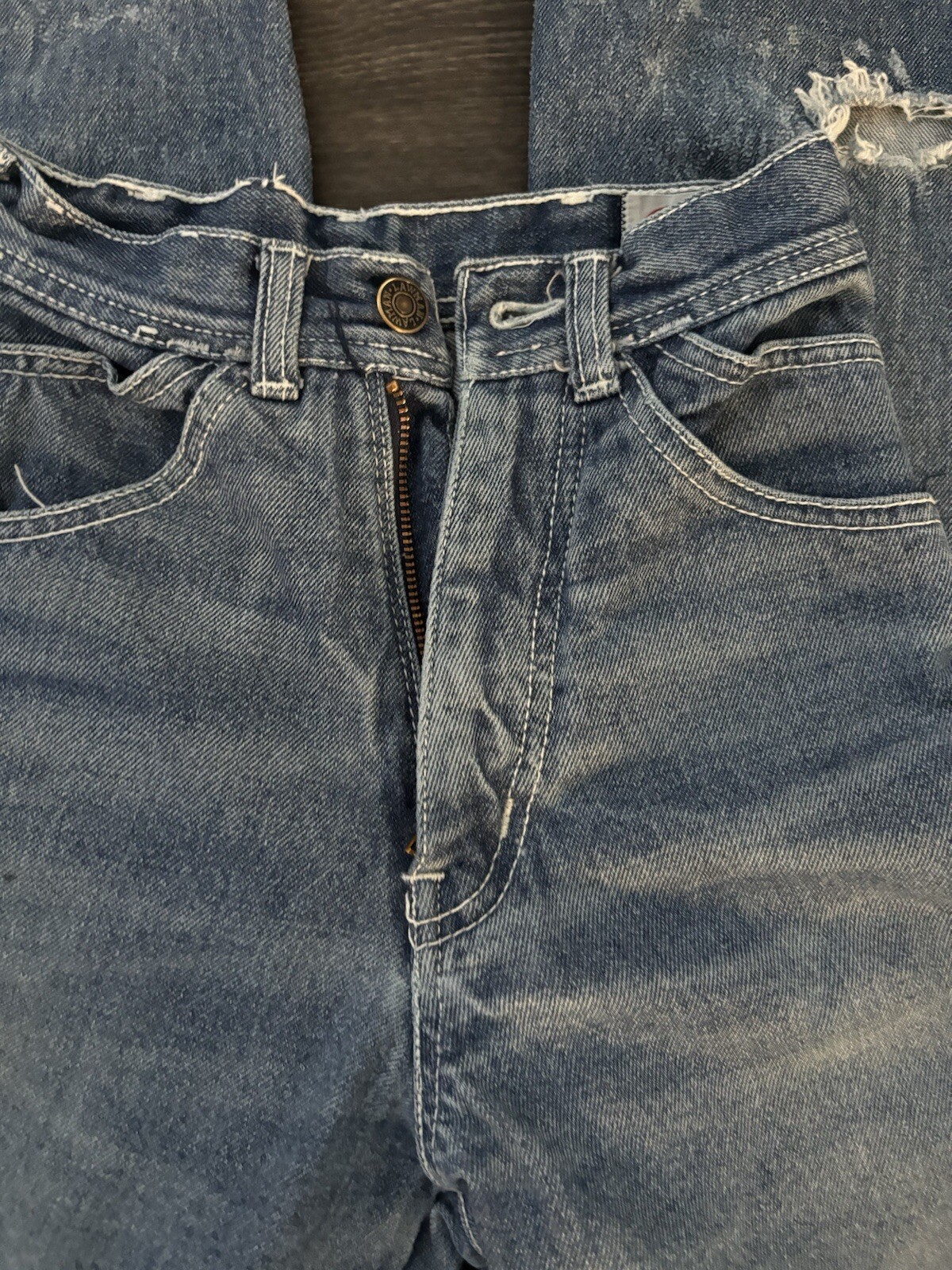 Vintage womens Lawman jeans Flare Bell Bottoms Western Carpenter 26XL Hong Kong