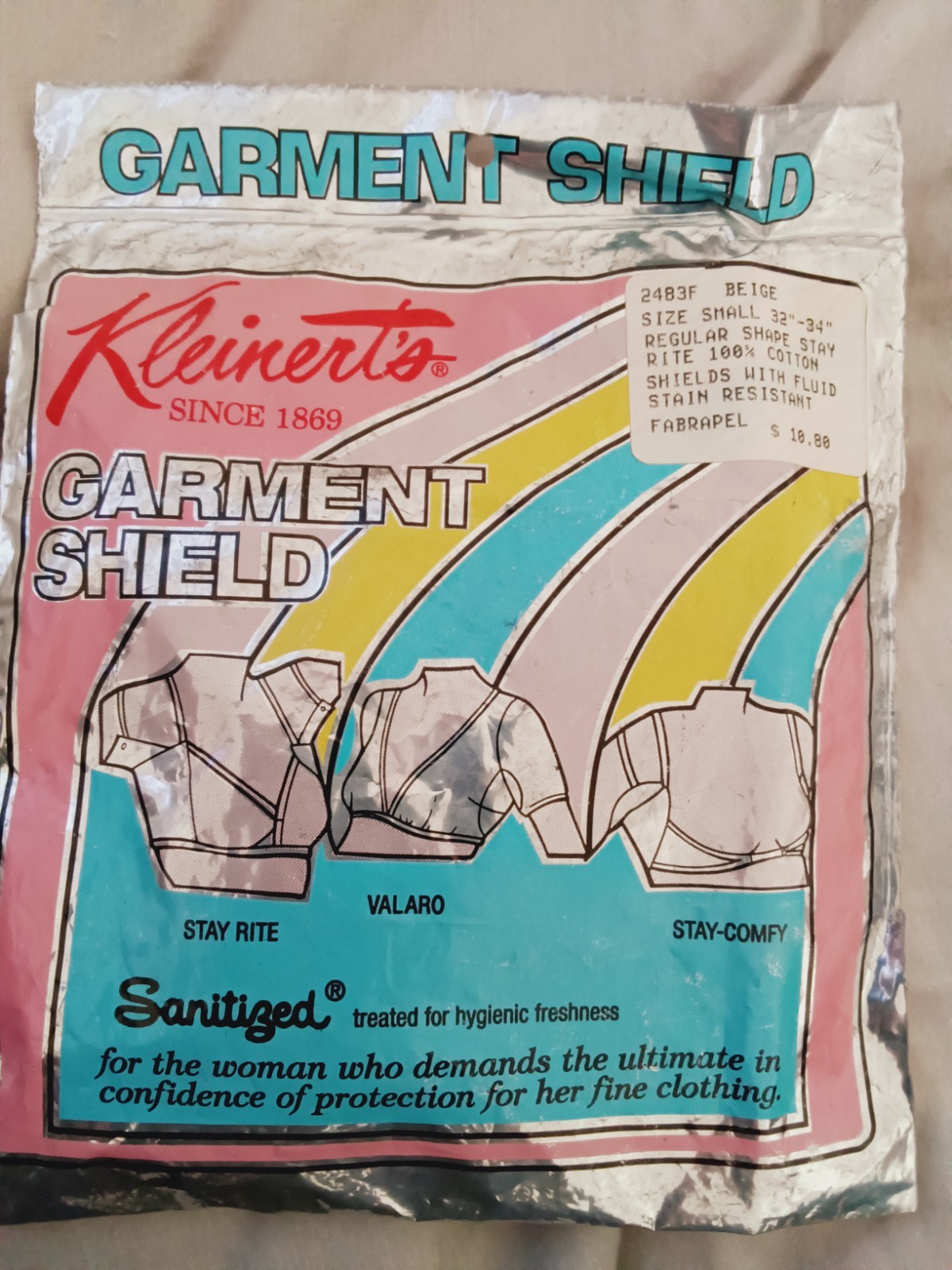 Kleinert’s Garment Shield 2483F Beige Size Small 32″-34″ 100% Cotton NEW