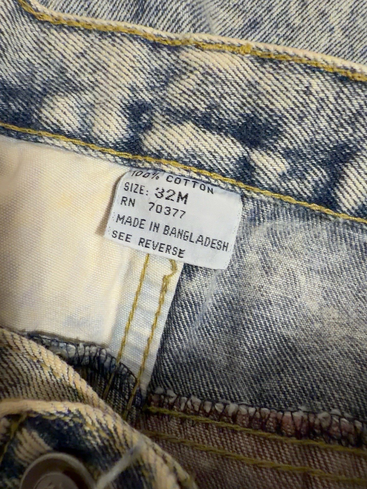 80s Vintage Kozmic Blues Acid Wash Patchwork Jeans 32M