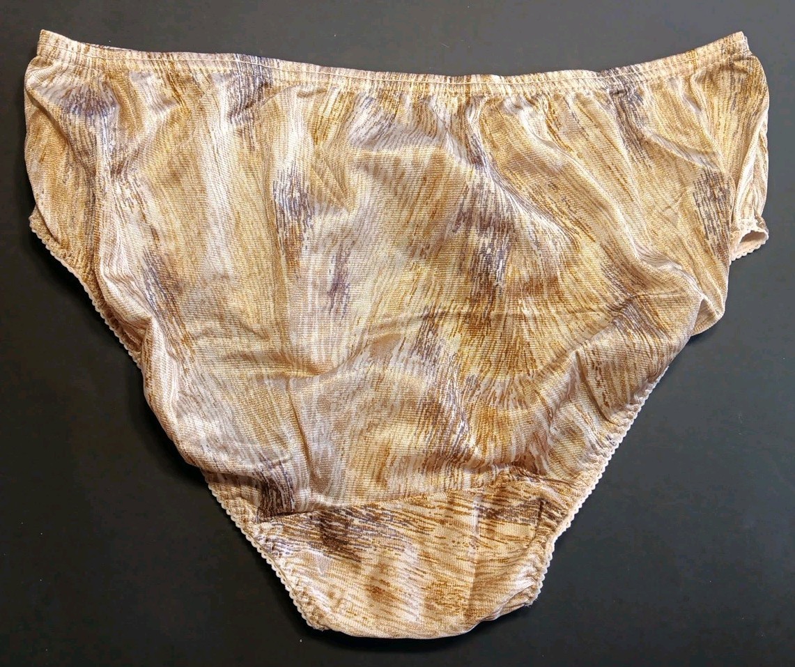 Vtg Blush Briefs Womens Panties Browns Tans 100% Antron Nylon Size 6 Medium