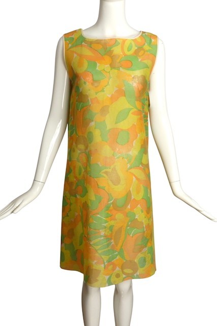 1960s Disposable Floral Paper Dress, Size 6
