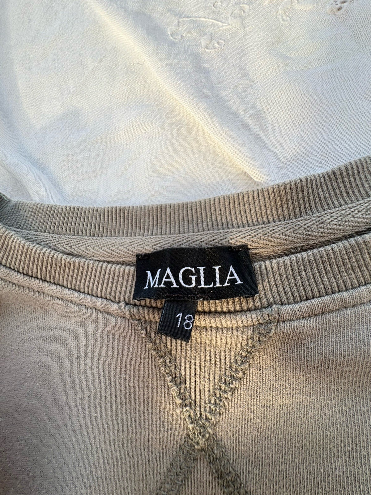Ladies Sweater , MAGLIA, Vintage Size 18, 100% Cotton , Green/Star & Elbow Pads
