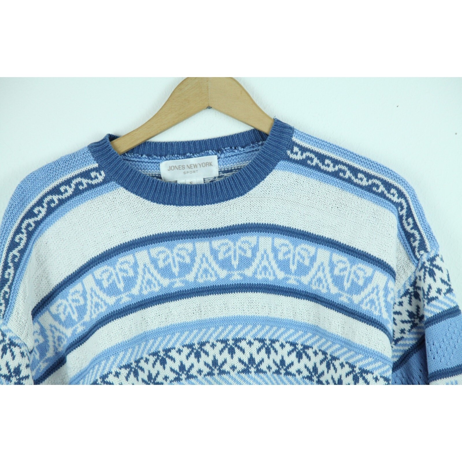 Vintage Small Sweater Stripe Preppy Cotton Blend Nautical Fisherman Country Club