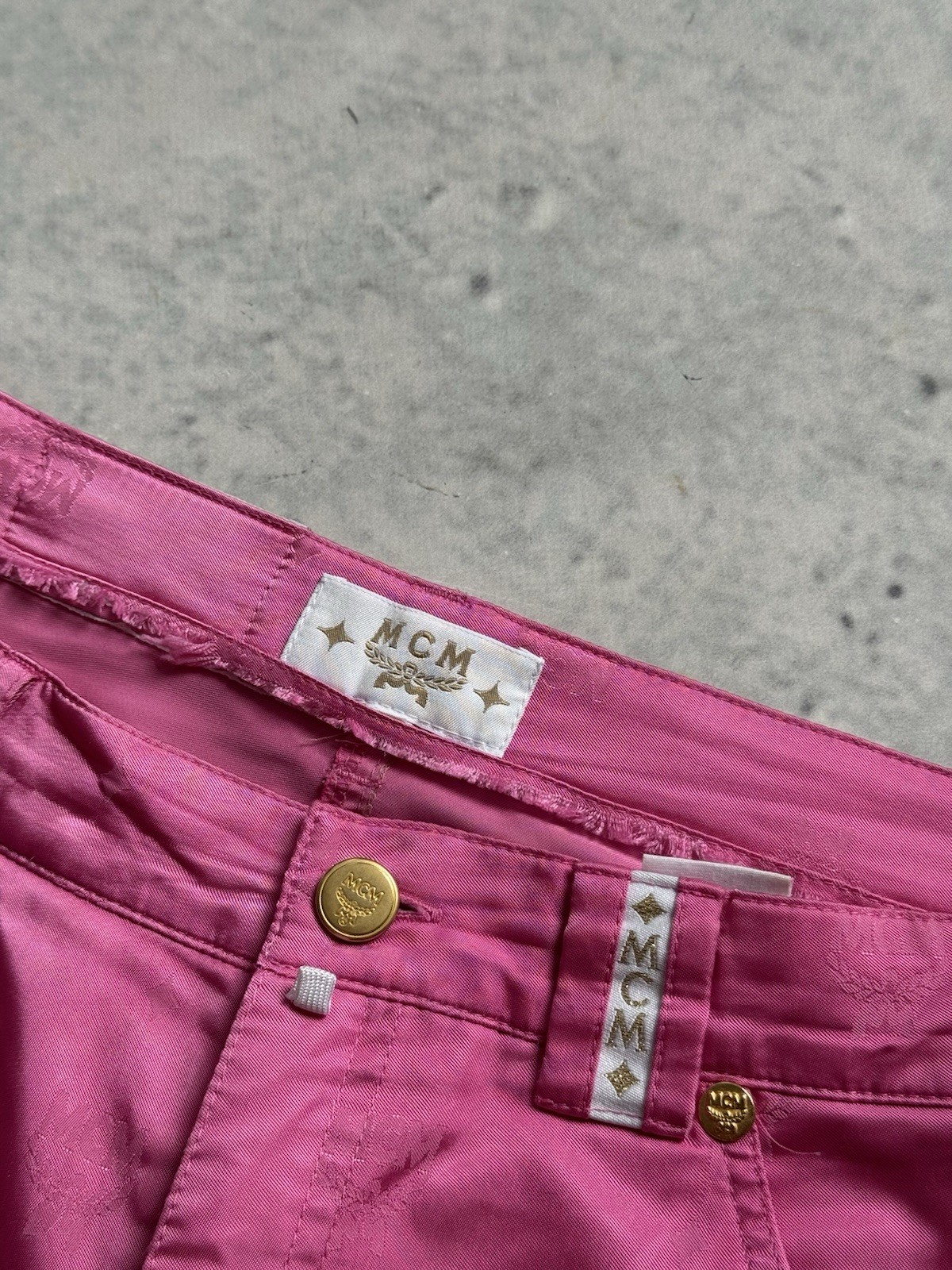 MCM baby Pink Vintage Retro Multilogo Pants Y2K Japanese Style De Luxe