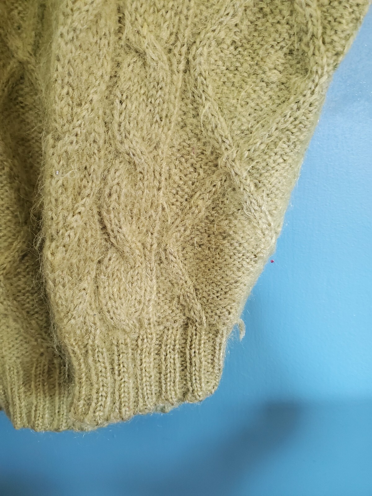 Vintage 1980s Limited Express green mohair cable knit sweater small