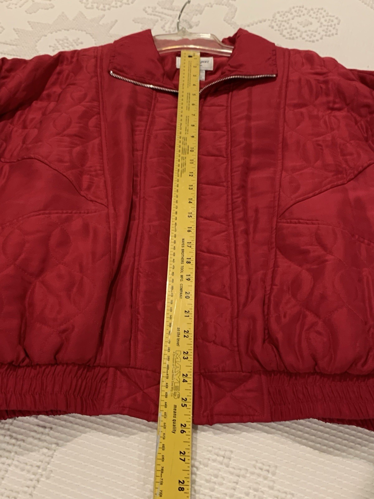 Janeve Rhythm Sport 2 Pc Windbreaker Track Suit Red Wine 100% Silk Sz M EUC!