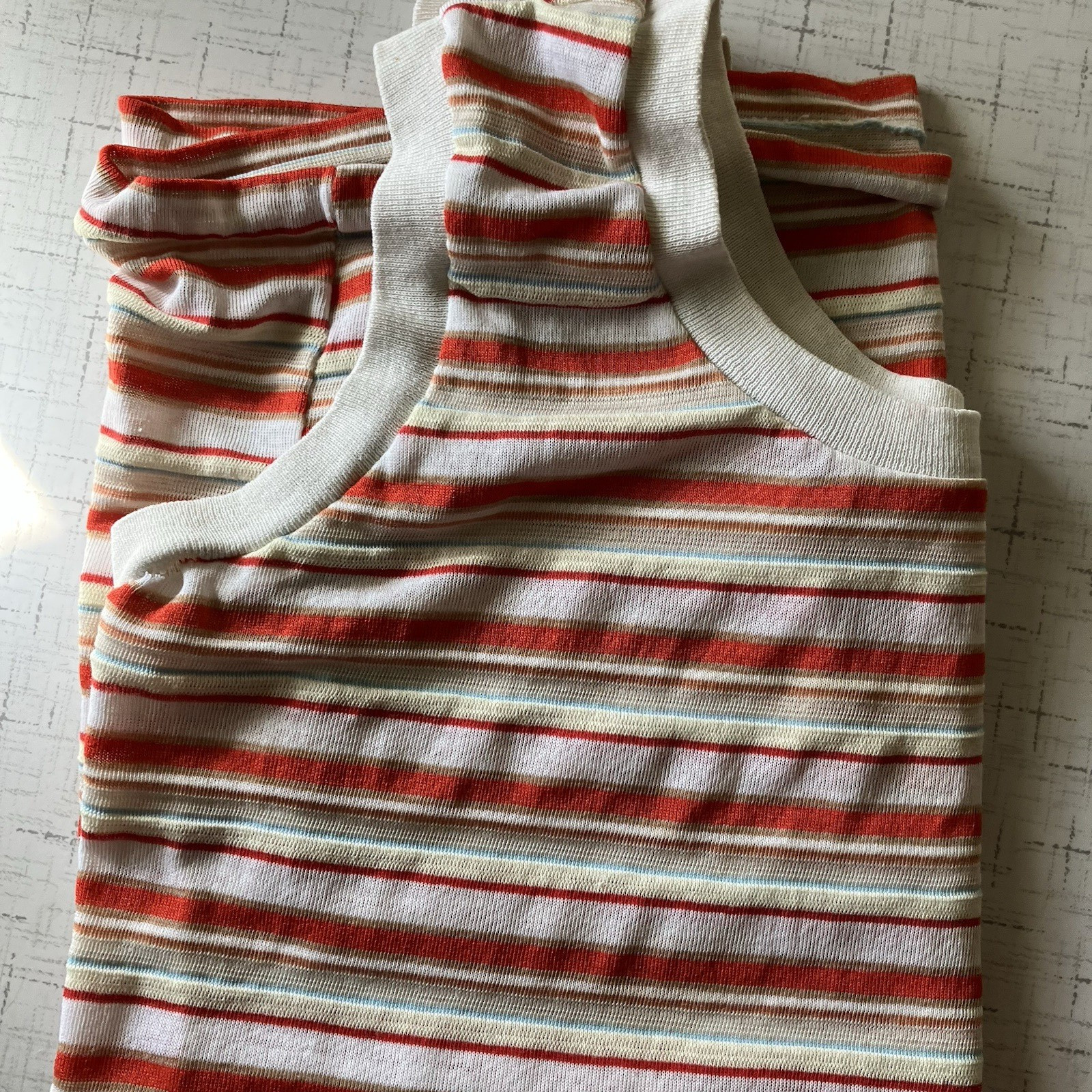 Knit Tank 60s Vintage Cotton Blend Wonder Years Vibe Size 42