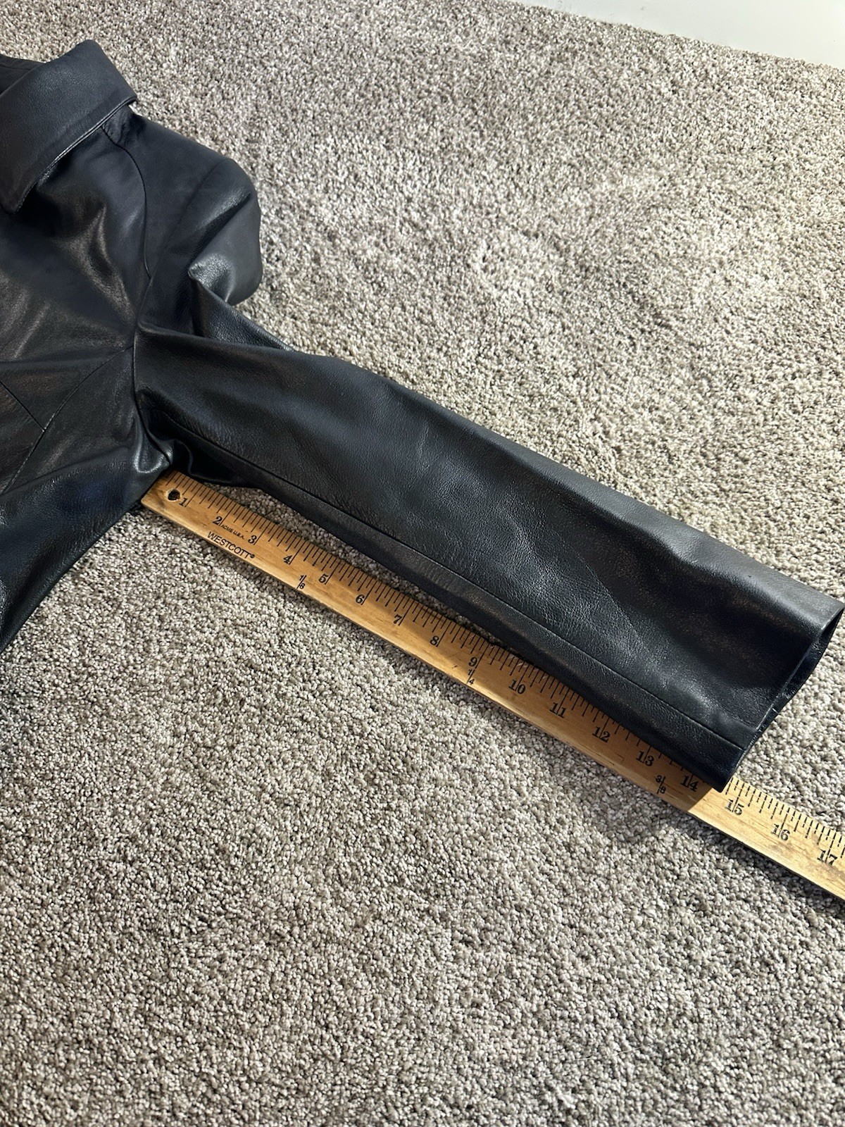 GAB Vintage Italian Black Leather Belted Jacket -Very Soft – 42 Firenze Italia