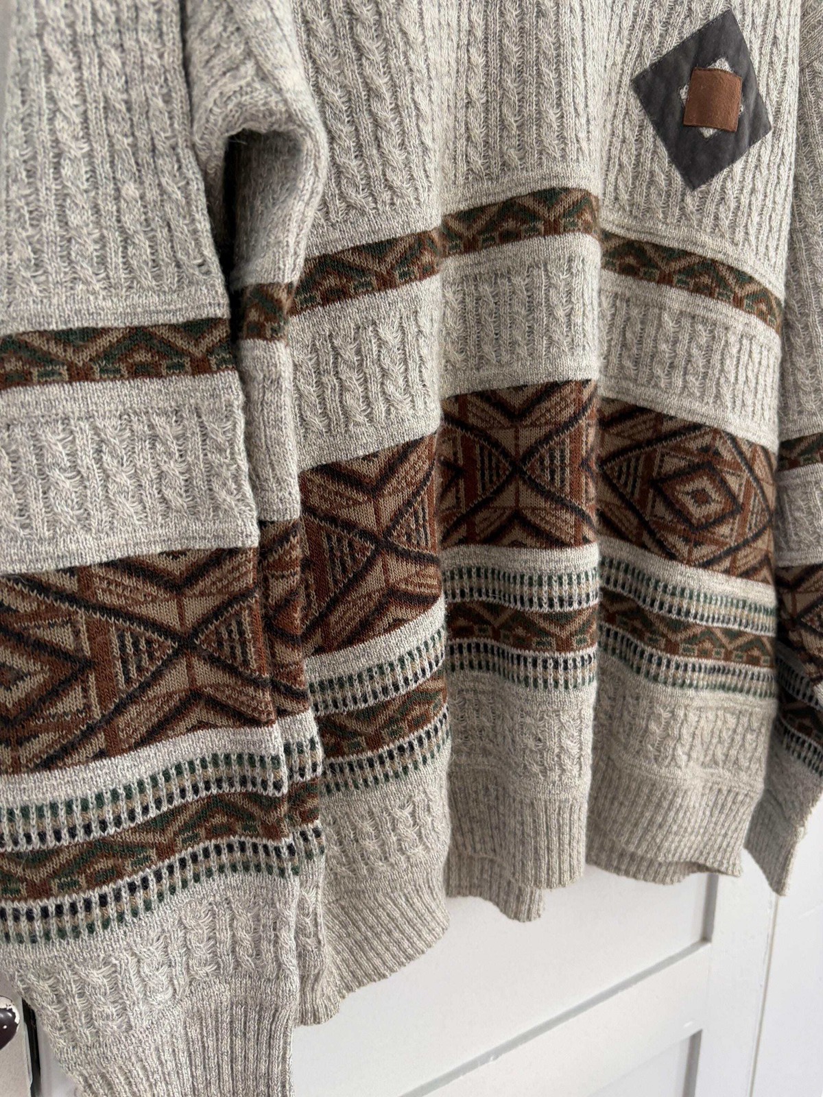 Vintage light grey jumper , Wool and alpaca blend v neck