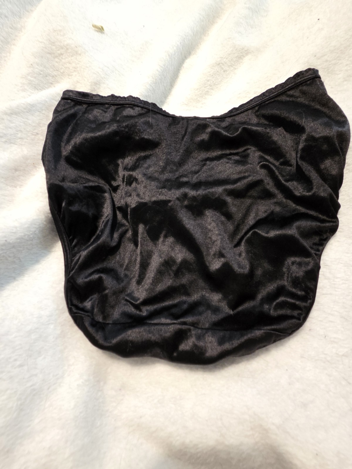 NEW Vintage Silk Shiny Black Vanity Fair Hicut Brief Panty Large 7 Nylon