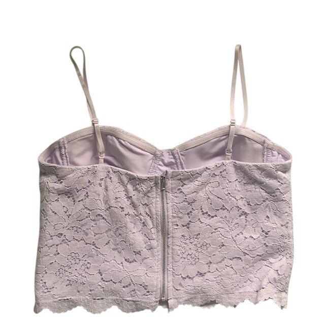 Lavender Lace Corset Cami Top M Lilac Fairy Coquette Romantic Feminine Whimsical