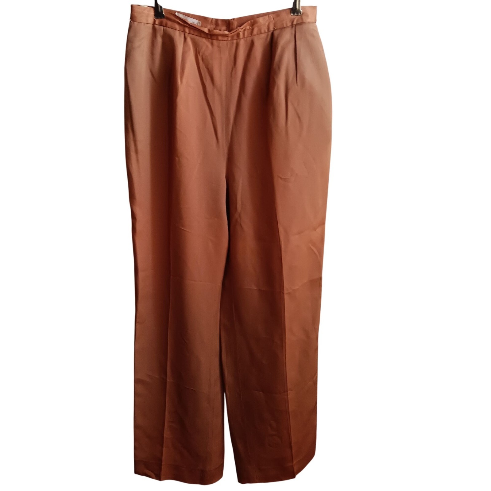 Salmon Pink Vintage Womens Pants 10 27×30 John Meyer 1960’s Shiny Pleated