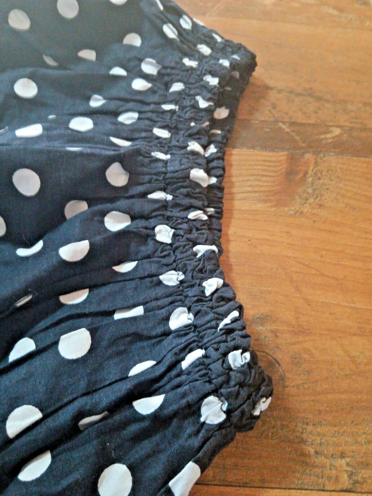 Original Vintage Ladies Rockabilly Skirt Black With White Dots