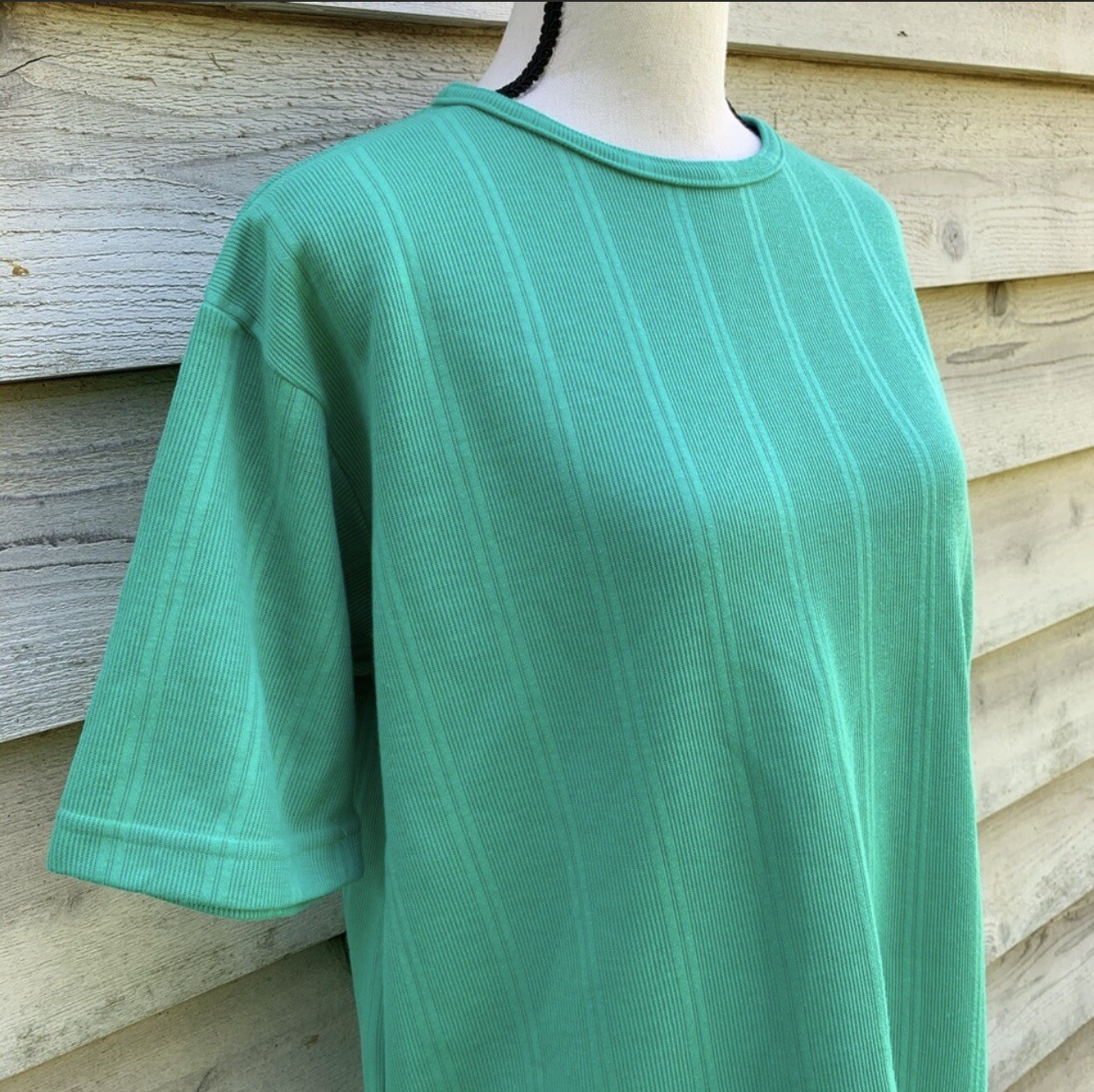 Vintage 90s Company Collection NWT Deadstock Green/Blue Basic Crewneck T Shirt