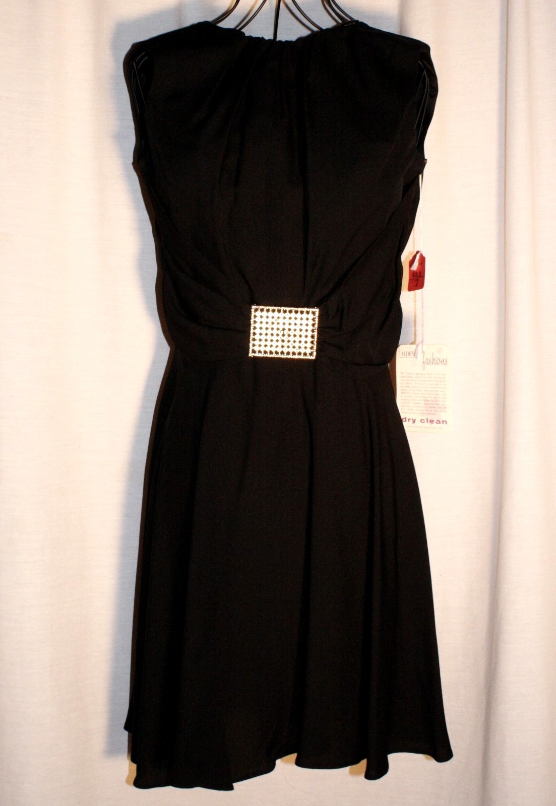 Vintage Aldens Fashions Little Black Dress Size 7 XS with Tag Hepburn Style