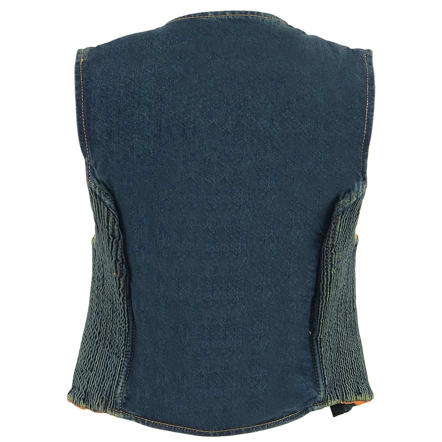 Milwaukee Leather MDL4010 Women’s Black Zipper Front Denim Vest with Side Str…