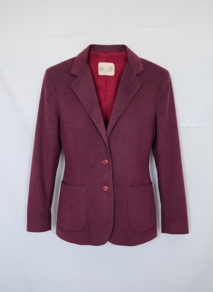 Vtg 70s Sears Place De La Mode The Fashion Place Burgundy Blazer Womens Med
