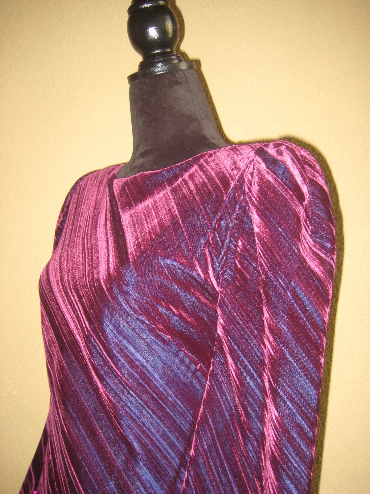 Vintage 80s burgundy/wine velveteen dropwaist taffeta tiered ruffles party dress