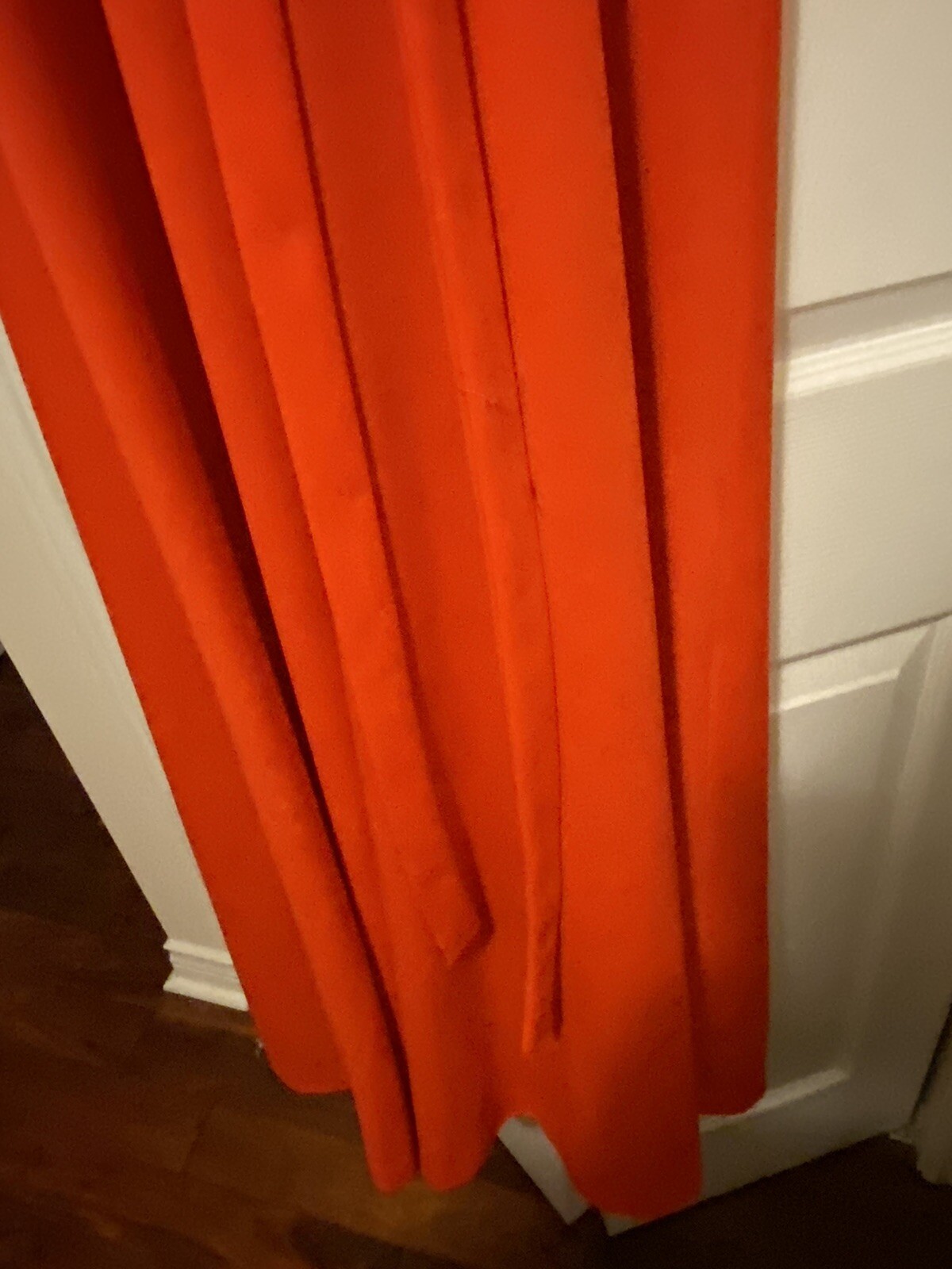 Vintage 1960’s The House of Nu-Mode. Red Maxi Dress with White Collar. Like New