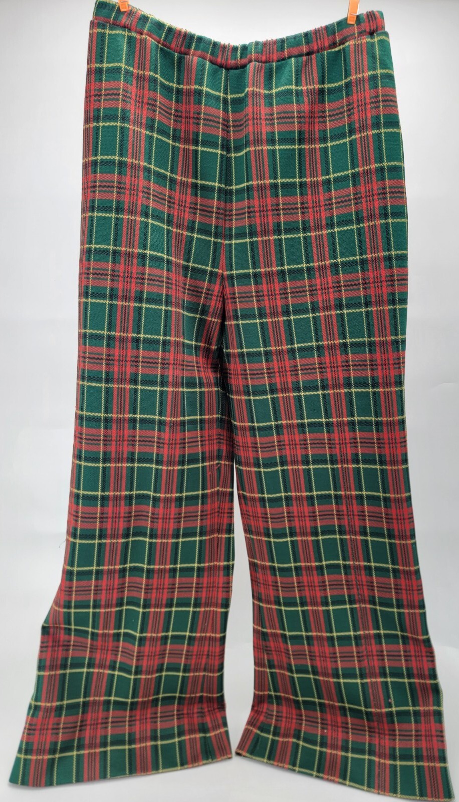 Vintage 1970’s Graff Californiawear Red Plaid Elastic Waist Bell Bottom Pants M