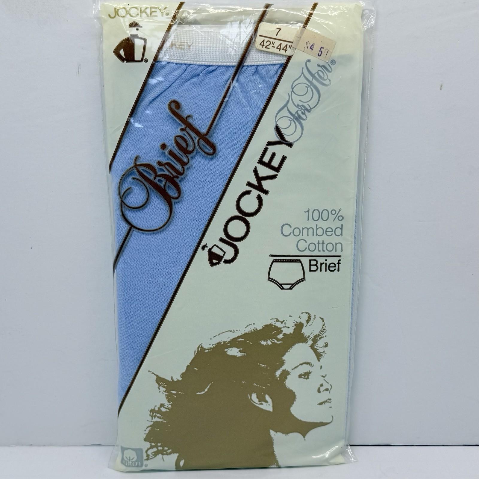 Vintage 1984 Jockey For Her Brief Panties Blue Size 7 NOS Sealed Cotton USA