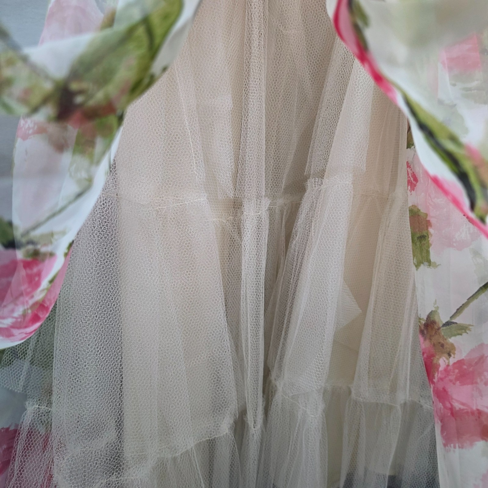 Vtg 1950-60s Floral Cocktail Party Dress Pink Bow Fit Flare Womens Small Costume