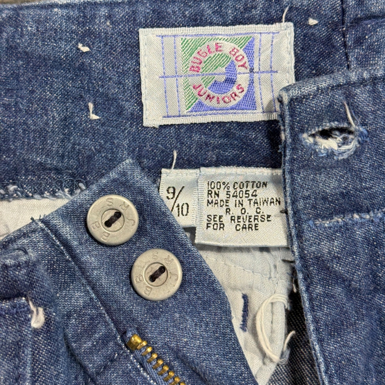 Bugle Boy Vintage Pleated Denim Pants Womens 9/10 Blue High Rise Tapered 90s