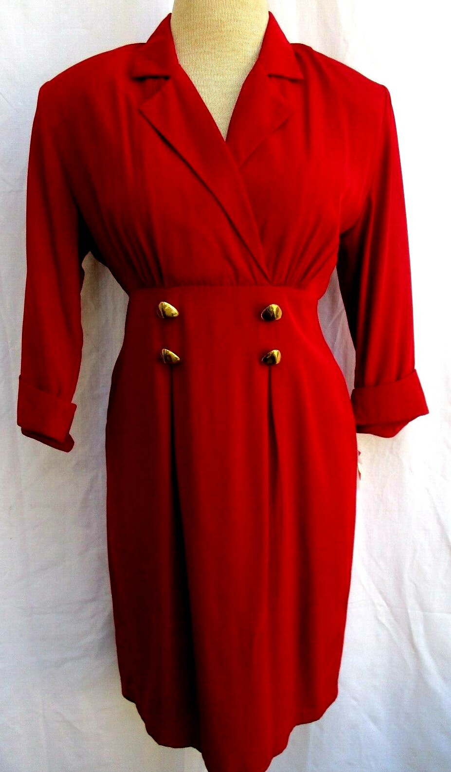 VTG 90’s..DARK RED..RAYON..EMPIRE..SEXY..DRESS..NEW OLD STOCK..sz 4